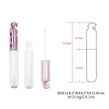 Tubo de brillo de labio de plástico transparente vacío con un recipiente de listos de líquido personalizado con tapa elegante